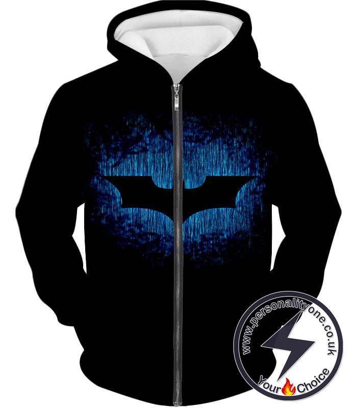 Justice Symbol Cool Batman Logo Black Zip Up Hoodie